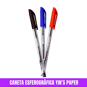 Kit com 3 Canetas Esferográfica Yins' Paper