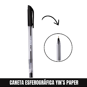 Caneta Esferográfica Yins'Paper Preta