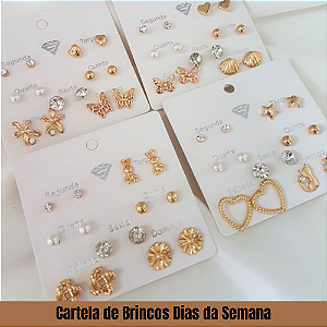 Cartela de Brincos Dias da Semana