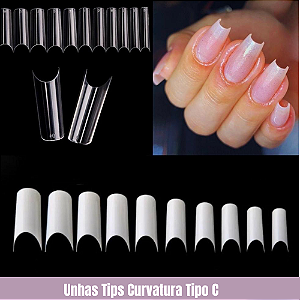 Unhas Tips Curvatura Tipo C