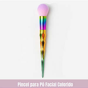 Pincel para Pó Facial Colorido