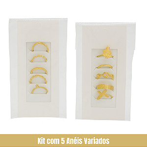 Kit com 5 Anéis Variados
