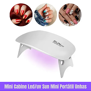 Mini Cabine Led/uv Sun Mini Portátil 6w Unhas