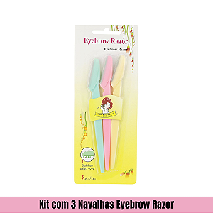 Kit com 3 Navalhas Eyebrow Razor