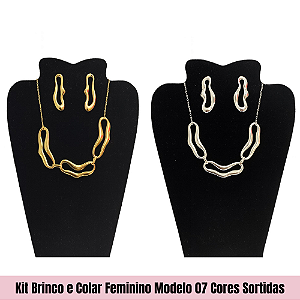 Kit Brinco e Colar Feminino Modelo 07 Sortidos