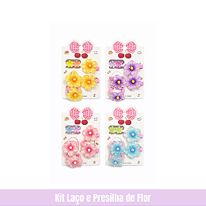 Kit Laço e Presilha de Flor