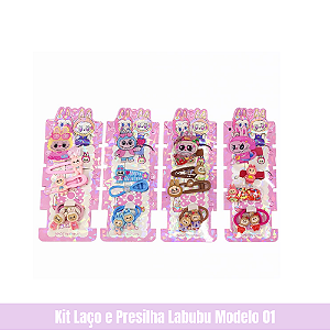 Kit Laço e Presilha Labubu Modelo 01