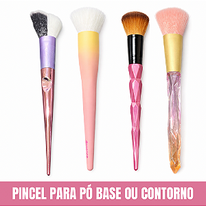 Pincel para Pó Base ou Contorno Cabo Rosa