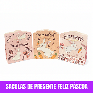 Sacolas de Presentes Feliz Páscoa Cores Sortidas