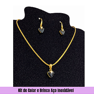 Kit de Colar e Brinco Aço Inoxidável