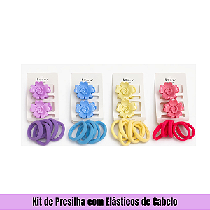 Kit de Presilha com Elásticos de Cabelo Modelo 01