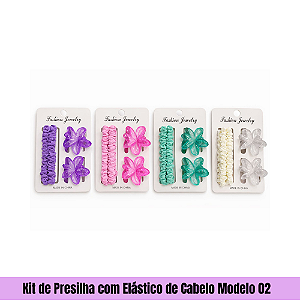 Kit de Presilha com Elástico de Cabelo Modelo 02