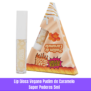 Lip Gloss Vegano de Pudim de Caramelo Super Poderes 5ml