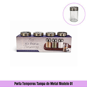 Porta Temperos Tampa de Metal Modelo 01