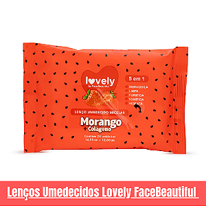 Lenço Umedecido Morango + Colágeno Face Beautiful