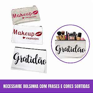 Bolsinha Necessaire Frases Happy -Gratidão- Love