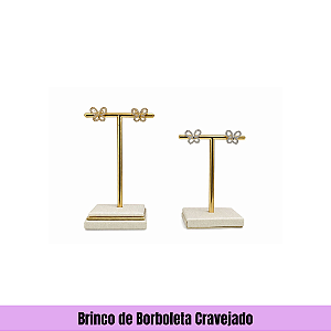 Brinco de Borboleta Cravejado