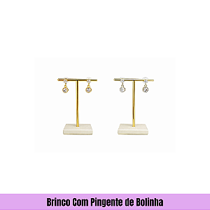 Brinco Com Pingente de Bolinha