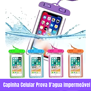Capinha Celular Prova D'agua Impermeável Universal Cores Sortidas