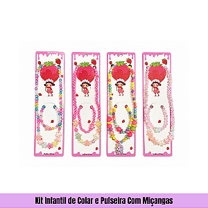 Kit Infantil de Colar e Pulseira Com Miçangas