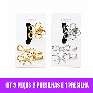 Kit 3 Peças 2 Grampos e 1 Presilha