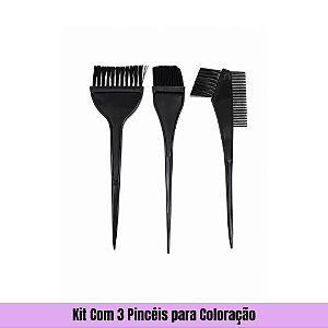 Kit Com 3 Pincéis para Coloração
