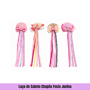 Laço de Cabelo Chapéu Festa Junina