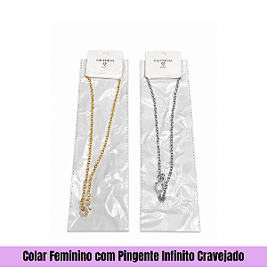 Colar Feminino com Pingente Infinito Cravejado