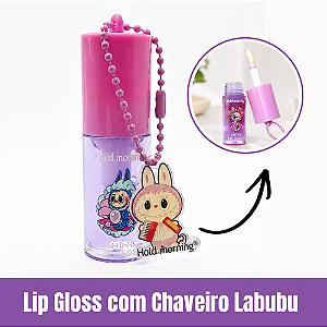 Lip Gloss com Chaveiro do Labubu