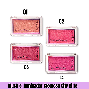 Blush e Iluminador Cremoso City Girls