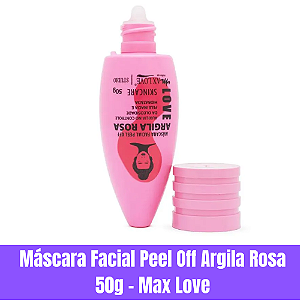 Máscara Facial Peel Off Argila Rosa 50g - Max Love