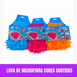 Luva de Limpeza Microfibra Cores Sortidas