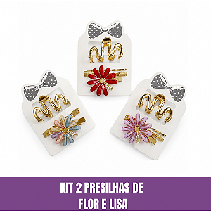 Kit 2 Presilhas De Flor e Lisa