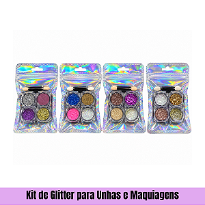 Kit de Glitter para Unhas e Maquiagens