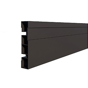 Rodapé de PVC 7 cm altura Frisado barra com 2 M PVC7  Preto