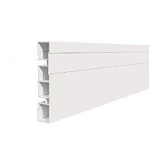 Rodapé de PVC 7 cm altura Frisado barra com 2 M PVC7  Branco