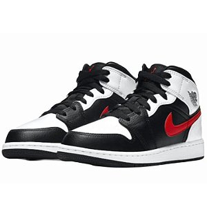 Jordan 1 Mid "Black Chile Red White"