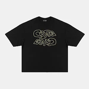 Camiseta Boxy Double Coroa Preto
