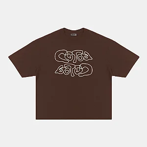 Camiseta Boxy Double Coroa Marrom