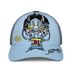 Boné Trucker Dragon Head Ed Hardy