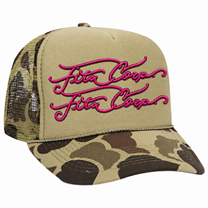 Boné Trucker Fita Corp Camo Logo Dupla