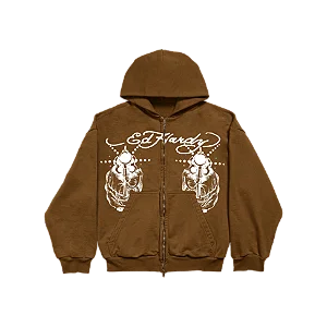Hoodie Ed Hardy "Light Shot" Brown