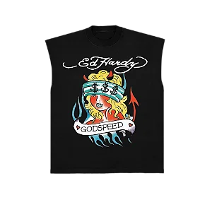 Sleeveless Tee Ed Hardy "Godspeed" Black