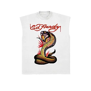 Sleeveless Tee Ed Hardy "Serpent" White