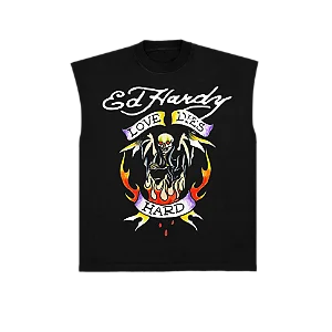 Sleeveless Tee Ed Hardy "Love Dies Hard" Black