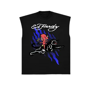Sleeveless Tee Ed Hardy "Sweet Evil" Black