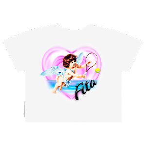 Baby Tee Fita Cupido Branca