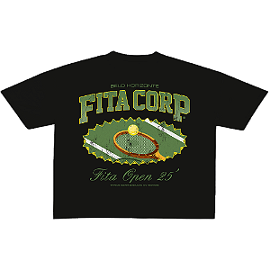 Camiseta Boxy Fita Open Preta