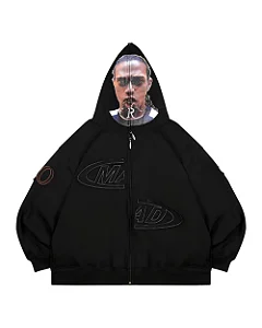 JAQUETA FULL ZIP SÓSIA DO RONALDINHO (PRETO) MAD X R10