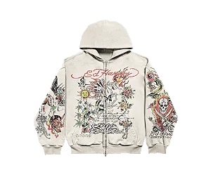 Moletom Zip Up Off White "Fortal" Ed Hardy x Matuê